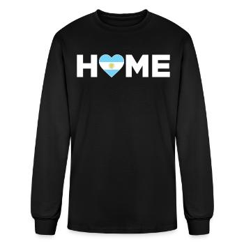 Argentina Home Country Argentine Flag Heart - Men's Long Sleeve T-Shirt - black - Front