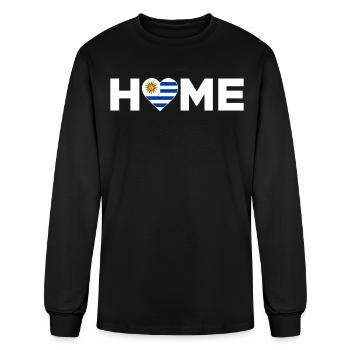 Uruguay Home Country Uruguayan Flag Uruguay Heart - Men's Long Sleeve T-Shirt - black - Front