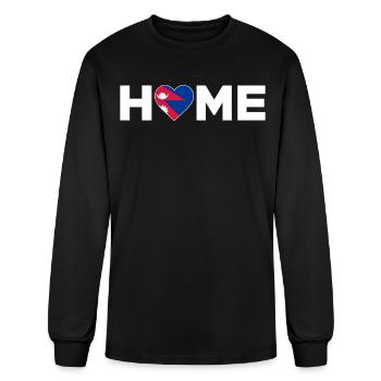Nepal Home Country Napalese Flag Nepal Heart - Men's Long Sleeve T-Shirt - black - Front