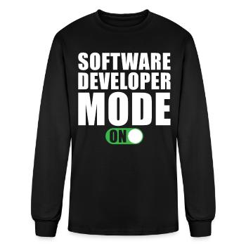 Software Developer Mode on - Men's Long Sleeve T-Shirt - black - Front