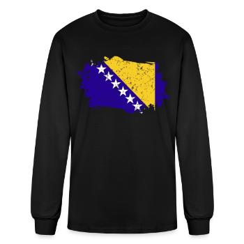Bosnia And Herzegovina Flag - Men's Long Sleeve T-Shirt - black - Front
