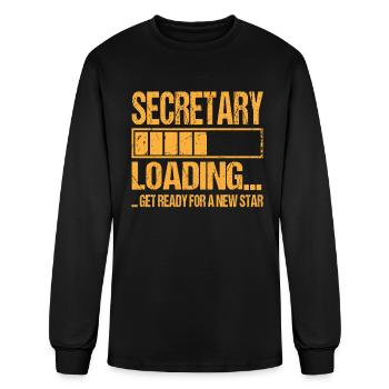 Secretary Loading Secretary Gift - Men's Long Sleeve T-Shirt - black - Front