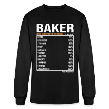 Baker Daily Value funny Baker - Men's Long Sleeve T-Shirt - black - Front