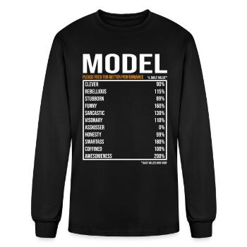 Model Daily Value funny Model - Men's Long Sleeve T-Shirt - black - Front
