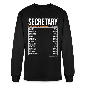 Secretary Daily Value funny Secretary - Men's Long Sleeve T-Shirt - black - Front