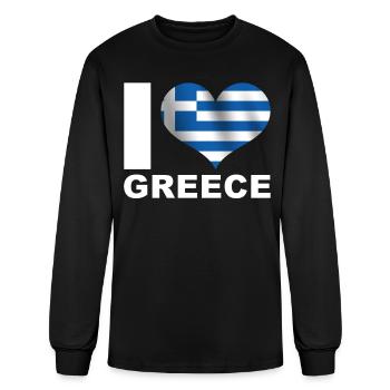 I Love Greece Heart Flag Greece - Men's Long Sleeve T-Shirt - black - Front