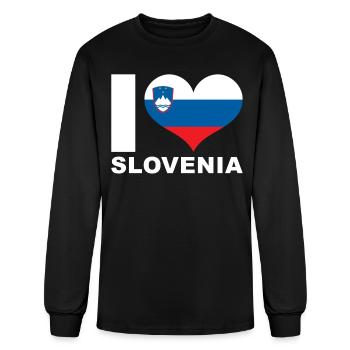 I Love Slovenia Heart Flag Slovenia - Men's Long Sleeve T-Shirt - black - Front