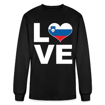 I Love Slovenia Heart Flag Slovenia - Men's Long Sleeve T-Shirt - black - Front