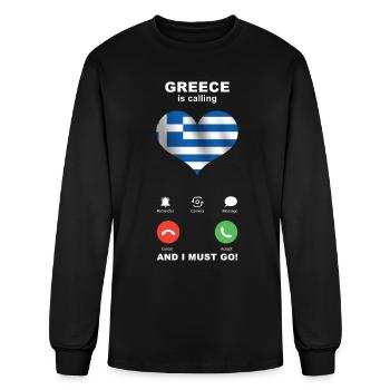 Greece is calling Greece Heart Flag Souvenir - Men's Long Sleeve T-Shirt - black - Front