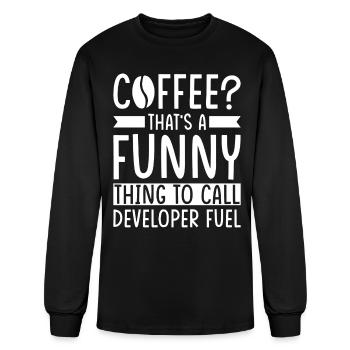 Developer Coffee Gift - Men's Long Sleeve T-Shirt - black - Front