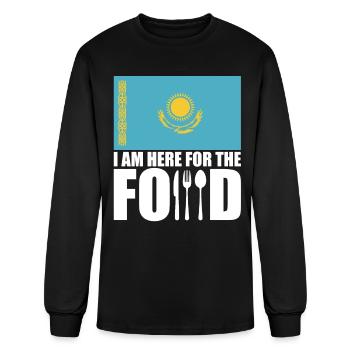 Kazakhstan flag souvenir food travel - Men's Long Sleeve T-Shirt - black - Front