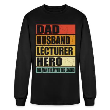 Dad Husband Lecturer Hero - Men's Long Sleeve T-Shirt - black - Front