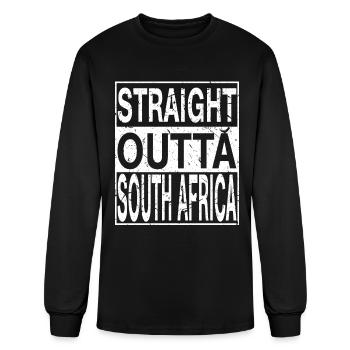 South Africa Straight Outta South Africa - Men's Long Sleeve T-Shirt - black - Front
