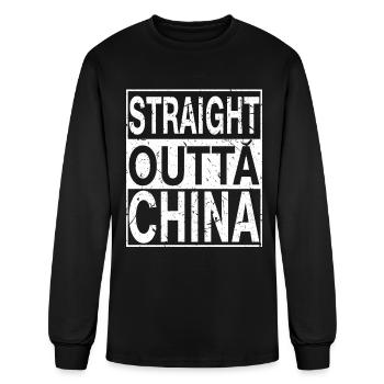 China Straight Outta China - Men's Long Sleeve T-Shirt - black - Front