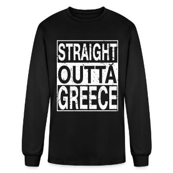 Greece Straight Outta Greece - Men's Long Sleeve T-Shirt - black - Front