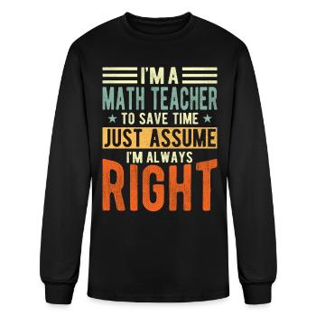 Math Teacher - Men's Long Sleeve T-Shirt - black - Front