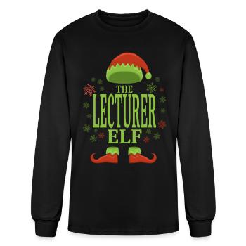 Lecturer Christmas Elf - Men's Long Sleeve T-Shirt - black - Front
