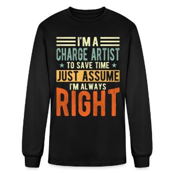 Charge Artist - Men's Long Sleeve T-Shirt - black - Front