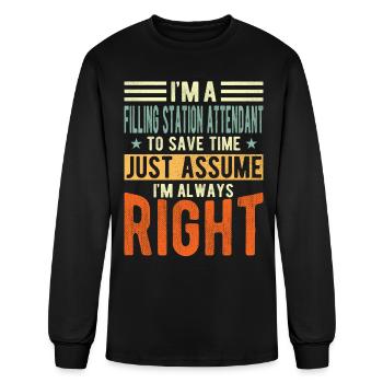 Filling Station Attendant - Men's Long Sleeve T-Shirt - black - Front