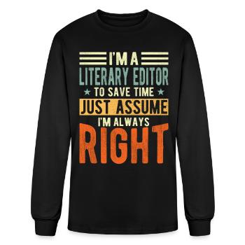 Literary Editor - Men's Long Sleeve T-Shirt - black - Front