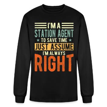 Station Agent - Men's Long Sleeve T-Shirt - black - Front