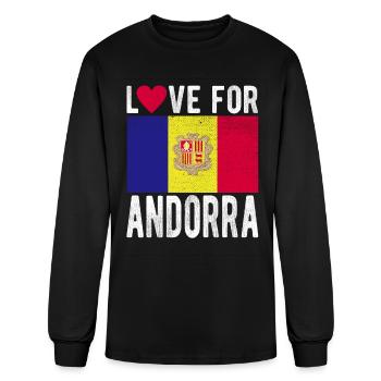 Andorra Flag Souvenir - Men's Long Sleeve T-Shirt - black - Front