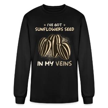 Sunflower Seeds - Men's Long Sleeve T-Shirt - black - Front