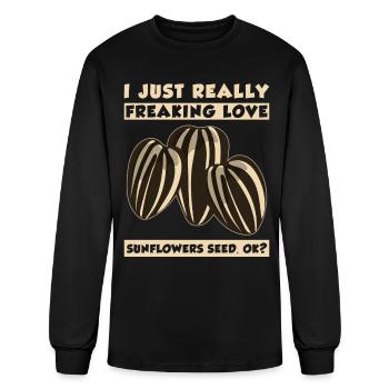 Sunflower Seeds - Men's Long Sleeve T-Shirt - black - Front