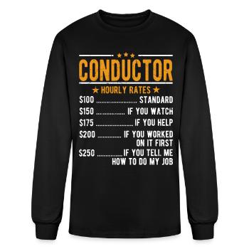 Conductor Hourly Rates - Men's Long Sleeve T-Shirt - black - Front