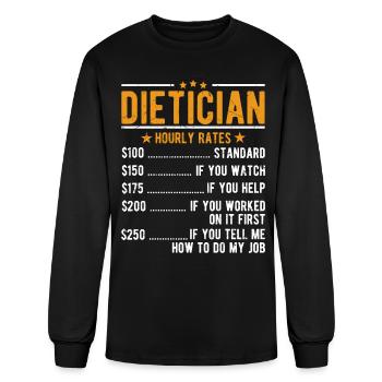 Dietician Hourly Rates - Men's Long Sleeve T-Shirt - black - Front