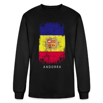 ANDORRA Country Flag Souvenir - Men's Long Sleeve T-Shirt - black - Front