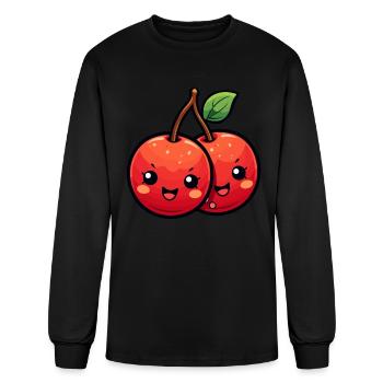 Cherry kawaii - Men's Long Sleeve T-Shirt - black - Front