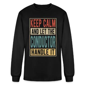 Conductor Retro Gift - Men's Long Sleeve T-Shirt - black - Front