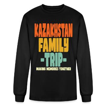 Kazakhstan Family Trip Vacation Holiday - Men's Long Sleeve T-Shirt - black - Front