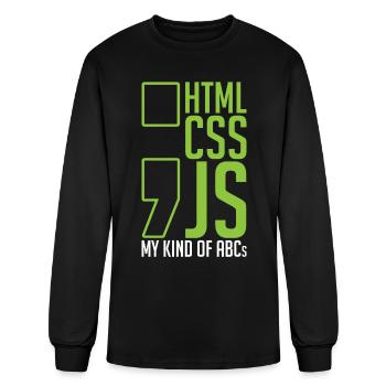 Web Developer Gift HTML CSS JS My Kind Of ABC's - Men's Long Sleeve T-Shirt - black - Front
