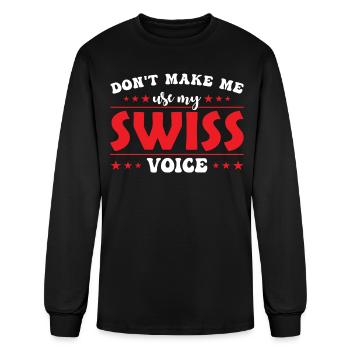 Ne me faites pas utiliser ma voix suisse - T-shirt à manches longues Homme - noir - Devant