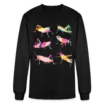 Grasshopper TIE DYE Vintage Grasshopper Gift for - Men's Long Sleeve T-Shirt - black - Front