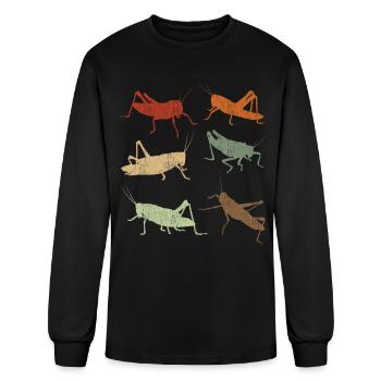 Grasshopper Retro Vintage Grasshopper Gift for - Men's Long Sleeve T-Shirt - black - Front