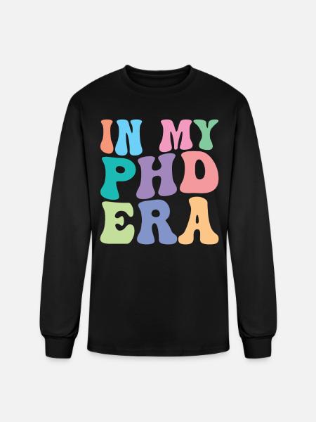 PHD Retro Groovy In My PHD Era - Men's Long Sleeve T-Shirt - black