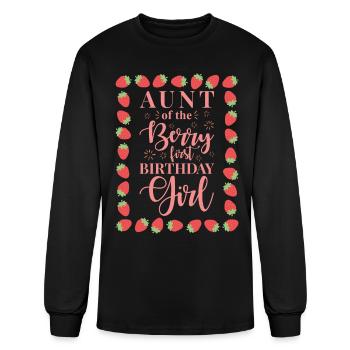 Aunt Of The Berry First Birthday Girl - Men's Long Sleeve T-Shirt - black - Front