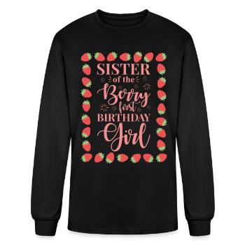 Sister Of The Berry First Birthday Girl - Men's Long Sleeve T-Shirt - black - Front