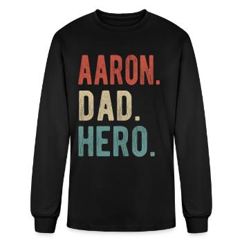 Aaron Dad Hero - Men's Long Sleeve T-Shirt - black - Front