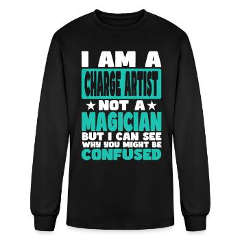 Charge Artist - Men's Long Sleeve T-Shirt - black - Front