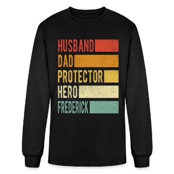 Frederick Name Dad Gift - Men's Long Sleeve T-Shirt - black - Front