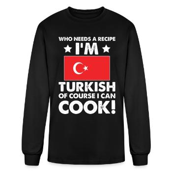 Cuisine turque Chef cuisinier Je suis turc Bien sûr que je - T-shirt à manches longues Homme - noir - Devant