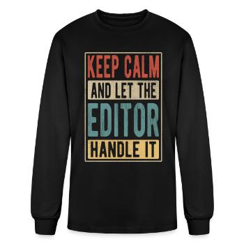 Editor Retro Gift - Men's Long Sleeve T-Shirt - black - Front