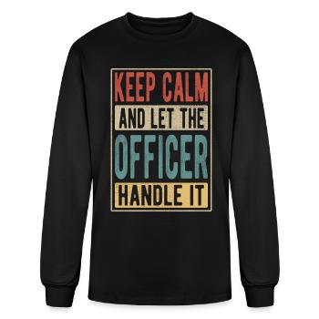 Officer Retro Gift - Men's Long Sleeve T-Shirt - black - Front
