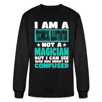 Technical Illustrator - Men's Long Sleeve T-Shirt - black - Front