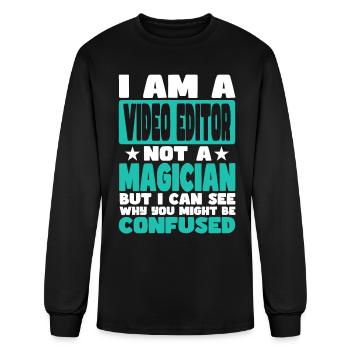 Video editor - Men's Long Sleeve T-Shirt - black - Front