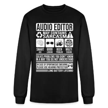 Audio Editor Sarcasm funny Gift Audio Editor - Men's Long Sleeve T-Shirt - black - Front